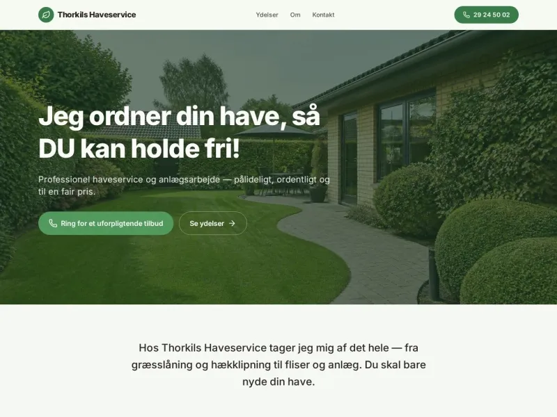 Screenshot af Thorkils Haveservice